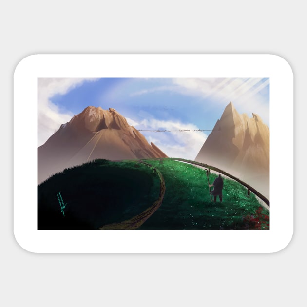 Mountain illustration Sticker by MurshMallow